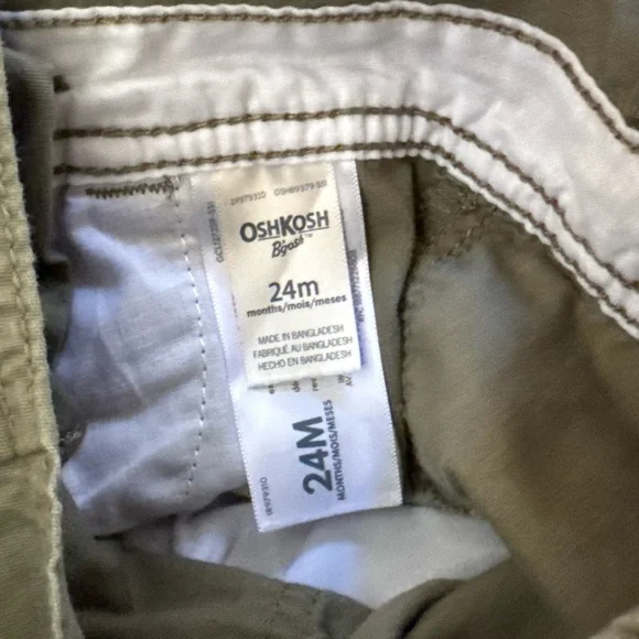 Oshkosh baby B’gosh 24 Month Airplane Lined/ Cuff Army Green Vestbak Overalls - Picture 13 of 15